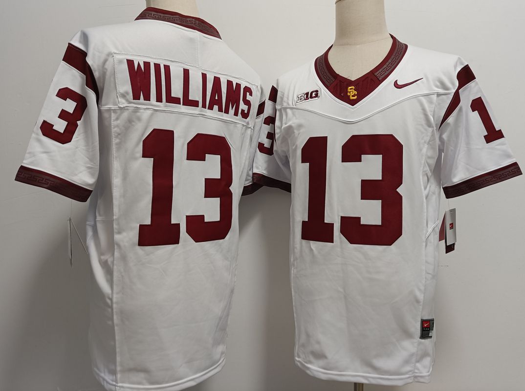 Men USC Trojans #13 Williams White Nike 2025 NCAA Jersey style 1->ncaa teams->NCAA Jersey